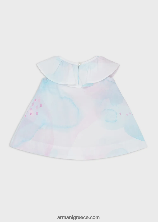 κορίτσι Armani φόρεμα από ποπλίνα με λουλουδάτο στάμπα με λουλουδάτο στάμπα 4046R62658 πρότυπο