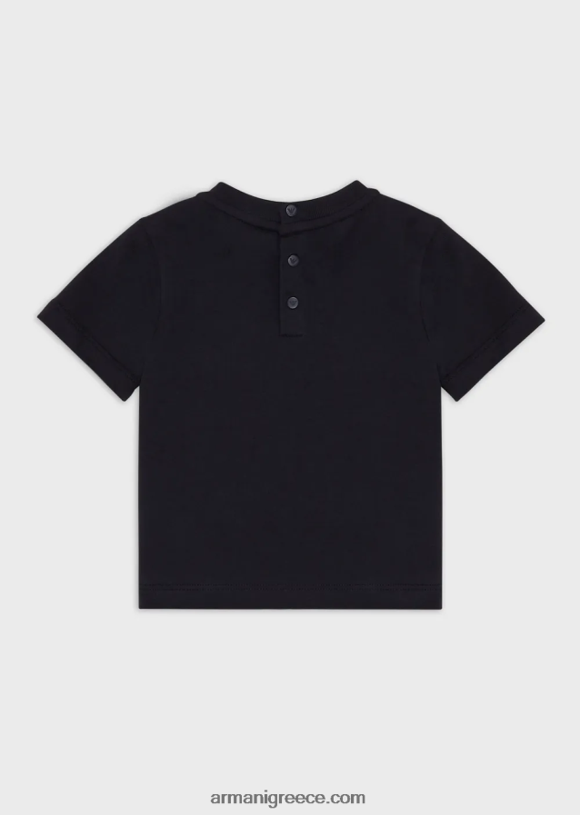 κορίτσι Armani μπλουζάκι ζέρσεϊ με στάμπα αετού και καρδιές 4046R62659 πρότυπο