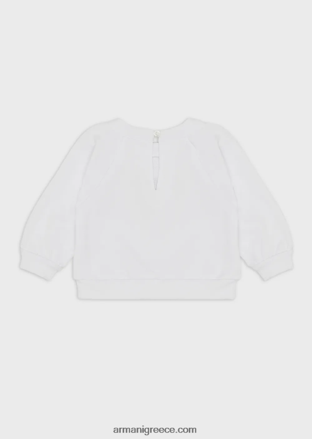 κορίτσι Armani Φούτερ από μείγμα βαμβακιού με μεγάλο αετό και πούλιες 4046R62662