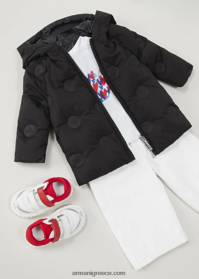 κορίτσι Armani Φούτερ από μείγμα βαμβακιού με μεγάλο αετό και πούλιες 4046R62662