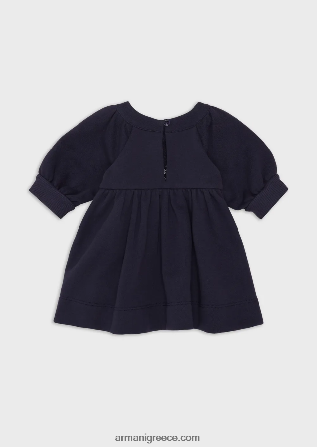 κορίτσι Armani Φόρεμα ζέρσεϋ φλις από μείγμα βαμβακιού με μεγάλο αετό με παγιέτες 4046R62663 πρότυπο