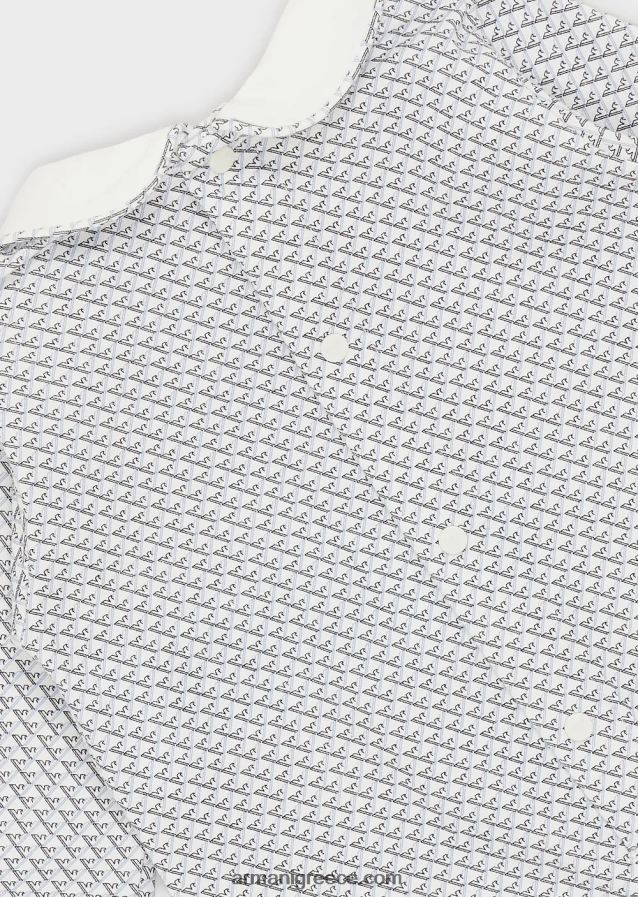 κορίτσι Armani onesie με γιακά peter pan και ολόγυρα αετό op-art 4046R62629 γαλανός