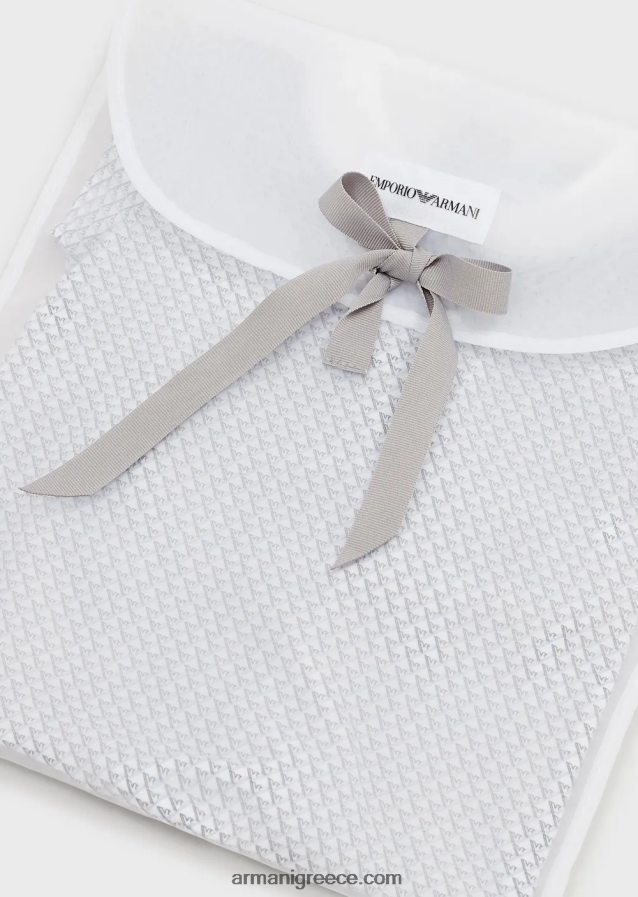 κορίτσι Armani onesie με γιακά peter pan και ολόγυρα αετό op-art 4046R62629 γαλανός