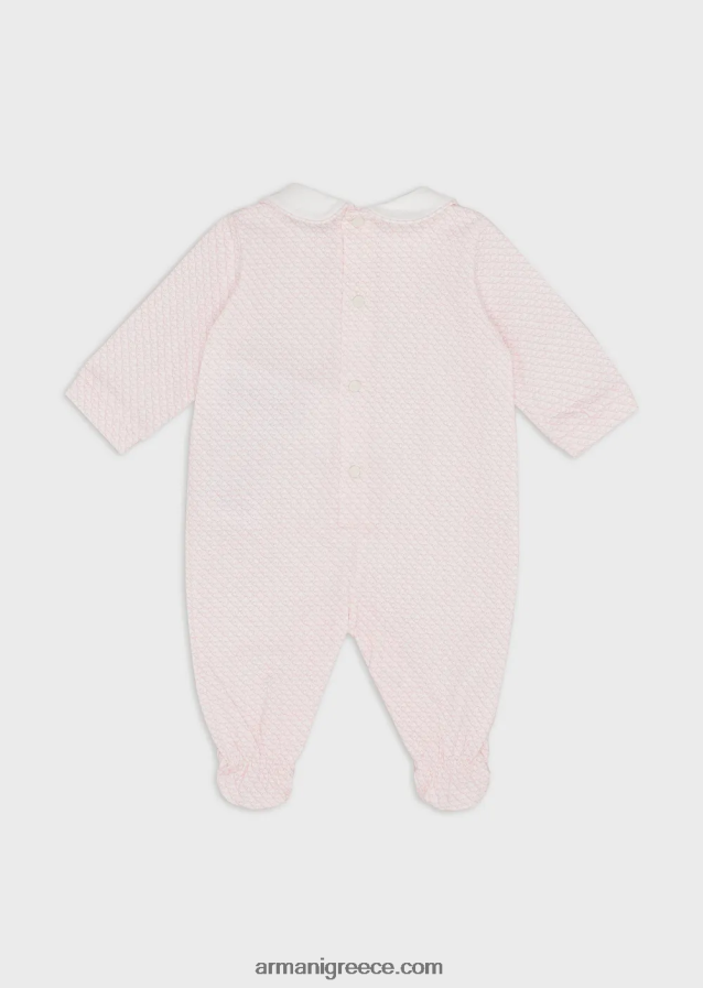 κορίτσι Armani onesie με γιακά peter pan και ολόγυρα αετό op-art 4046R62630 ροζ