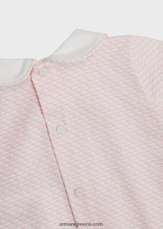κορίτσι Armani onesie με γιακά peter pan και ολόγυρα αετό op-art 4046R62630 ροζ