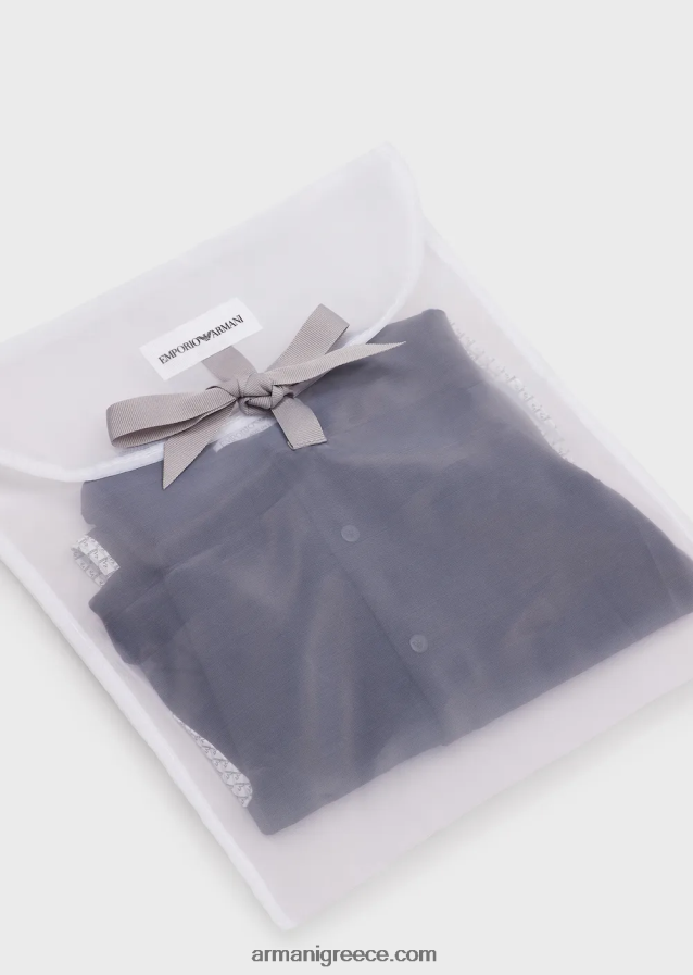 κορίτσι Armani Σετ δώρου που αποτελείται από σαλιάρα αετού op-art και onesie 4046R62641 γαλανός