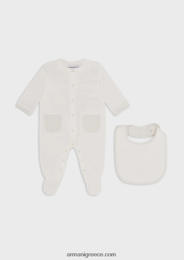 κορίτσι Armani Σετ δώρου που αποτελείται από σαλιάρα αετού op-art και onesie 4046R62642