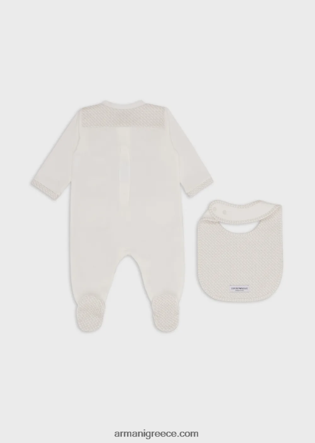 κορίτσι Armani Σετ δώρου που αποτελείται από σαλιάρα αετού op-art και onesie 4046R62642