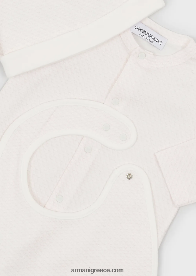 κορίτσι Armani Σετ δώρου που αποτελείται από μποτάκια αετού op-art, σαλιάρα, onesie και beanie 4046R62647