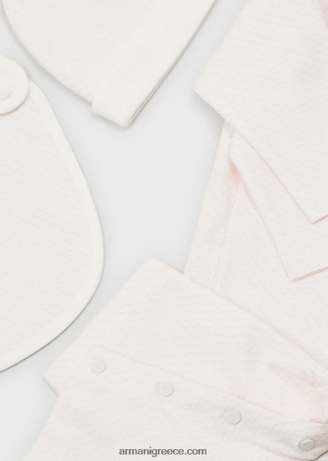 κορίτσι Armani Σετ δώρου που αποτελείται από μποτάκια αετού op-art, σαλιάρα, onesie και beanie 4046R62647