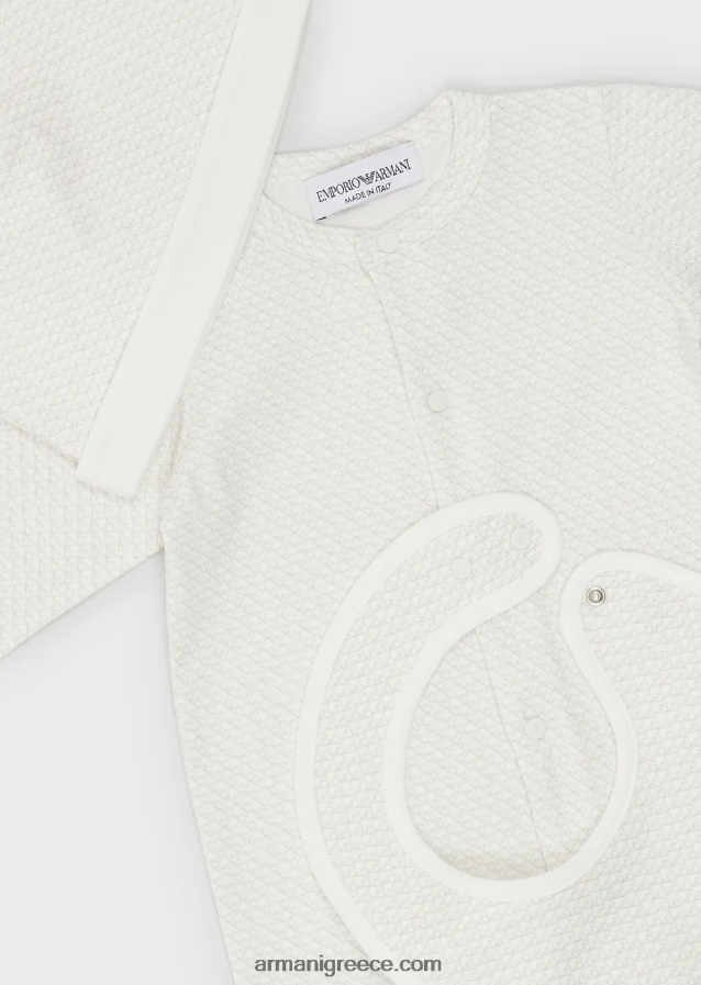 κορίτσι Armani Σετ δώρου που αποτελείται από μποτάκια αετού op-art, σαλιάρα, onesie και beanie 4046R62650