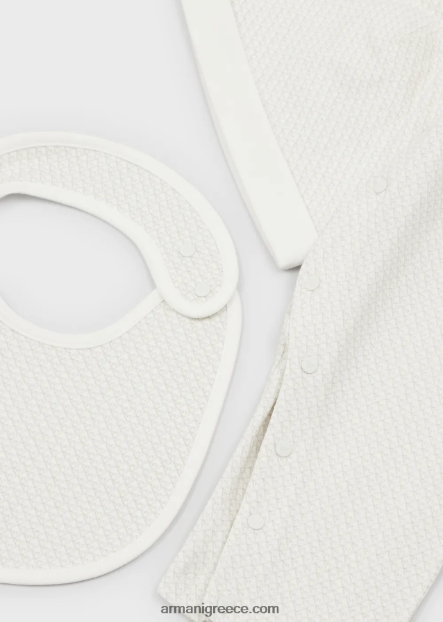 κορίτσι Armani Σετ δώρου που αποτελείται από μποτάκια αετού op-art, σαλιάρα, onesie και beanie 4046R62650